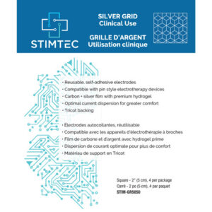 StimTec 2 inch Square Silver Grid Electrodes 4/pack